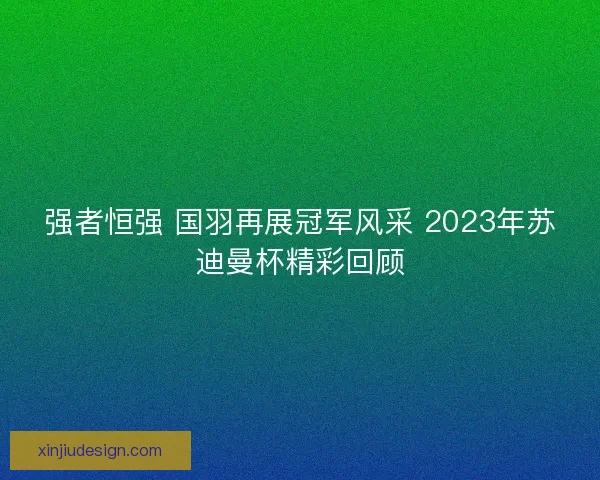 强者恒强 国羽再展冠军风采 2023年苏迪曼杯精彩回顾